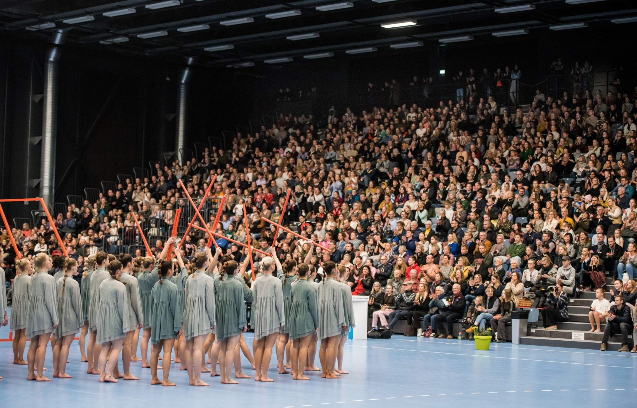 Hal D, sport, gymnastikopvisning, tribune